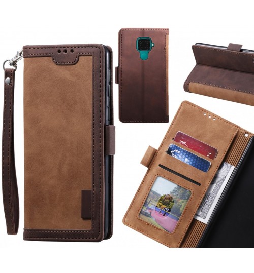 Huawei Nova 5i Pro Case Wallet Denim Leather Case Cover - Brown