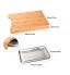 Bamboo Chopping Board with Sliding Stainless Steel Tray