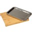 Bamboo Chopping Board with Sliding Stainless Steel Tray