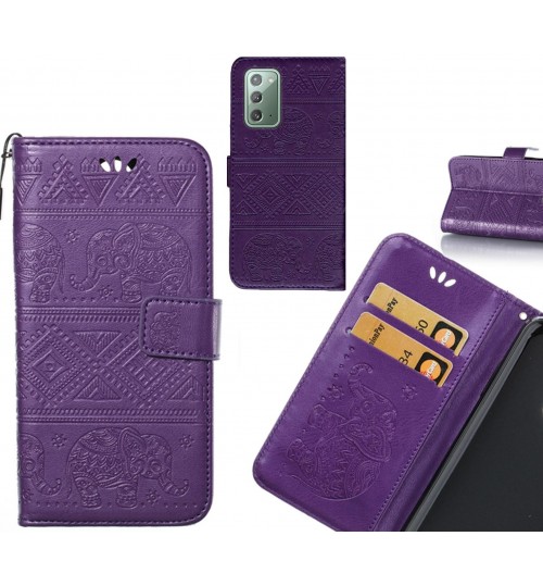 Galaxy Note 20 case Wallet Leather case Embossed Elephant Pattern