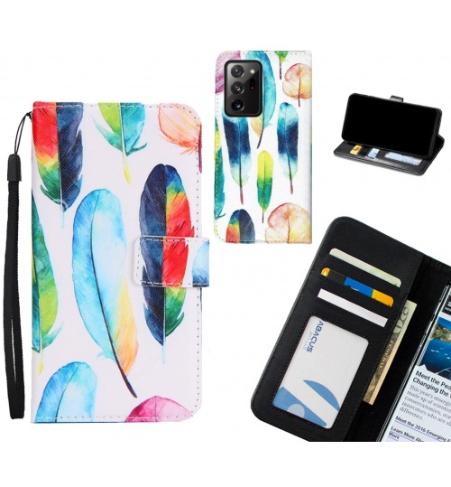 Galaxy Note 20 Ultra case 3 card leather wallet case printed ID