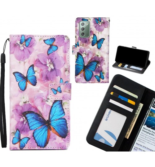 Galaxy Note 20 case 3 card leather wallet case printed ID