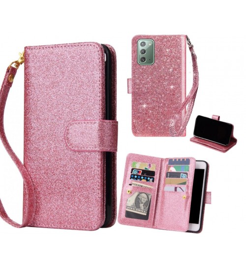 Galaxy Note 20 Case Glaring Multifunction Wallet Leather Case