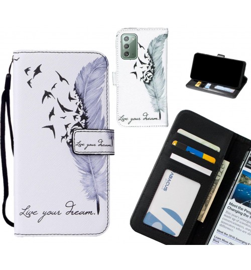 Galaxy Note 20 case leather wallet case printed ID