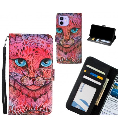 iPhone 12 case 3 card leather wallet case printed ID