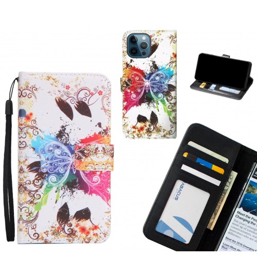 iPhone 12 Pro Max case 3 card leather wallet case printed ID