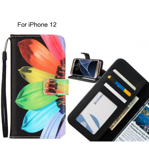 iPhone 12 case 3 card leather wallet case printed ID