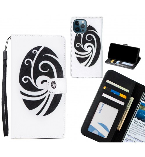 iPhone 12 Pro Max case 3 card leather wallet case printed ID