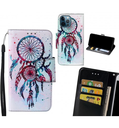 iPhone 12 Pro Case wallet fine leather case printed