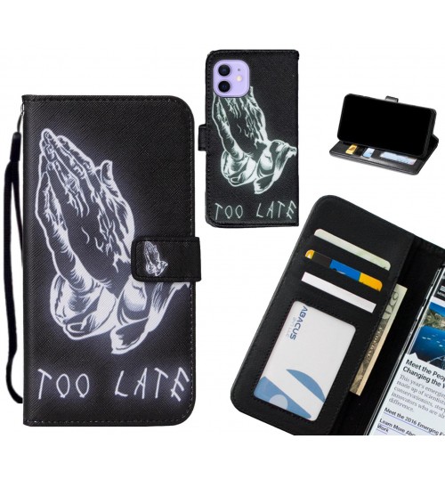 iPhone 12 case leather wallet case printed ID