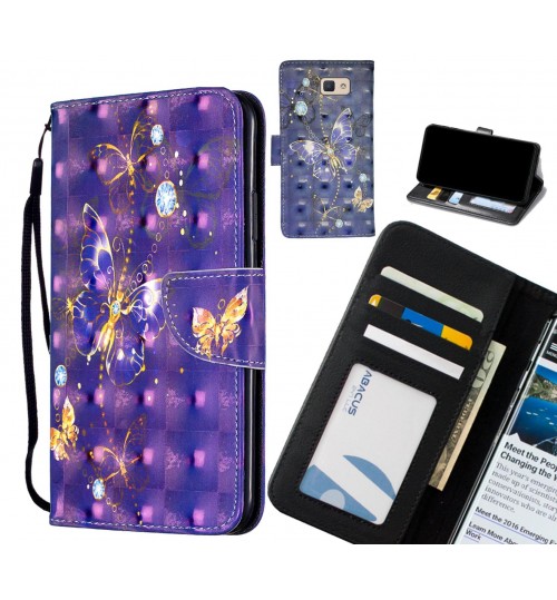 Galaxy J5 Prime Case Leather Wallet Case 3D Pattern Printed