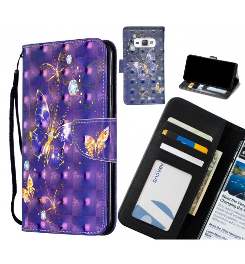 GALAXY J1 2016 Case Leather Wallet Case 3D Pattern Printed