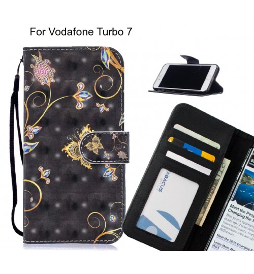 Vodafone Turbo 7 Case Leather Wallet Case 3D Pattern Printed