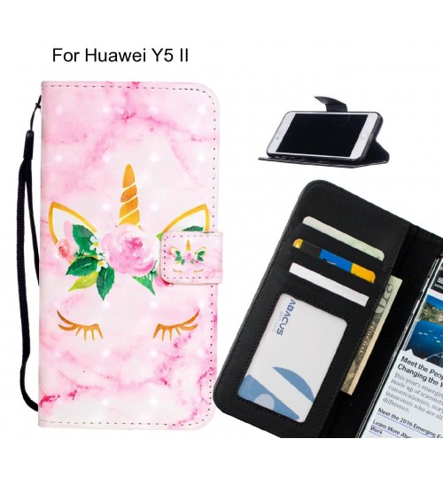 Huawei Y5 II Case Leather Wallet Case 3D Pattern Printed