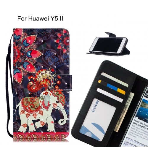 Huawei Y5 II Case Leather Wallet Case 3D Pattern Printed