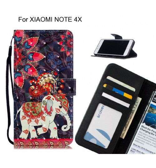 XIAOMI NOTE 4X Case Leather Wallet Case 3D Pattern Printed