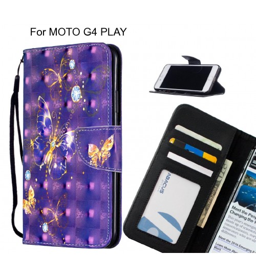 MOTO G4 PLAY Case Leather Wallet Case 3D Pattern Printed