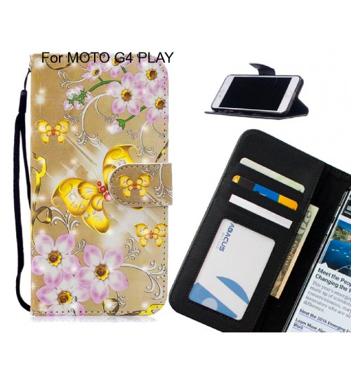 MOTO G4 PLAY Case Leather Wallet Case 3D Pattern Printed