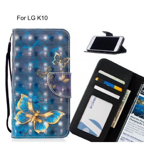 LG K10 Case Leather Wallet Case 3D Pattern Printed