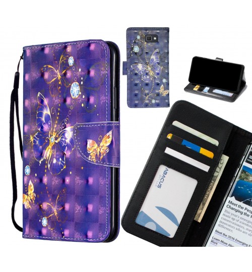 Galaxy J7 Prime Case Leather Wallet Case 3D Pattern Printed