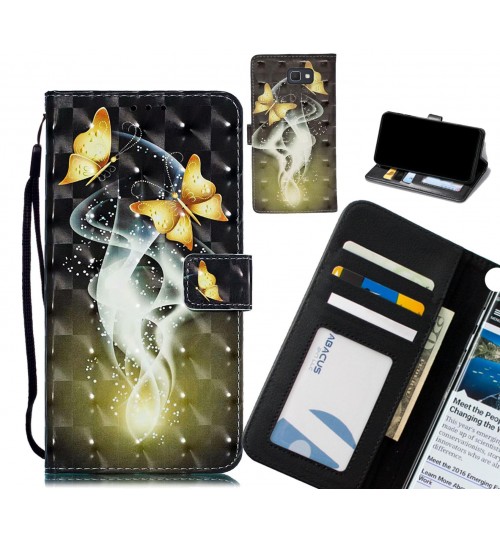 Galaxy J7 Prime Case Leather Wallet Case 3D Pattern Printed