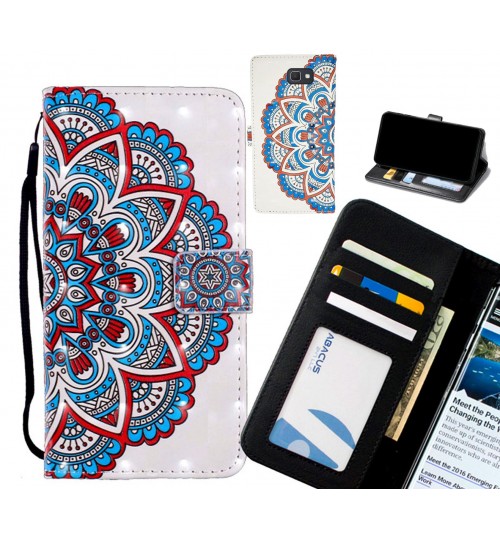Galaxy J7 Prime Case Leather Wallet Case 3D Pattern Printed