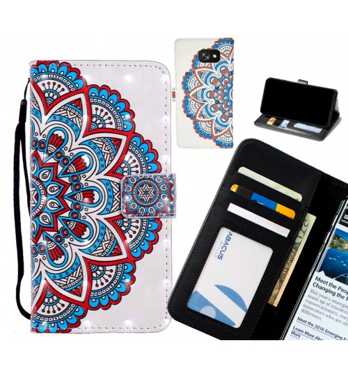 GALAXY A7 2017 Case Leather Wallet Case 3D Pattern Printed