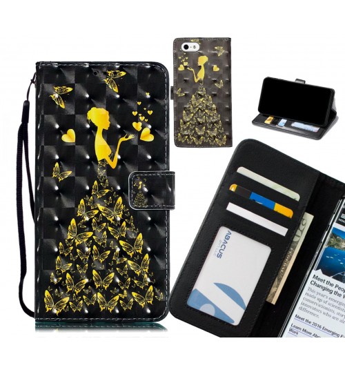 IPHONE 5 Case Leather Wallet Case 3D Pattern Printed