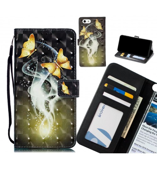 IPHONE 5 Case Leather Wallet Case 3D Pattern Printed