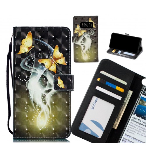 Galaxy S8 Case Leather Wallet Case 3D Pattern Printed