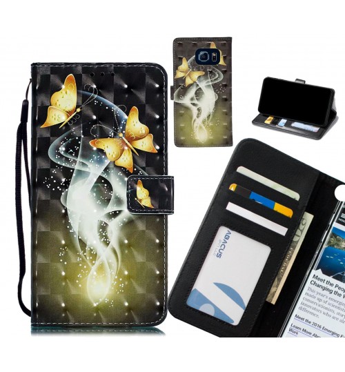 Galaxy S6 Case Leather Wallet Case 3D Pattern Printed