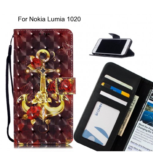Nokia Lumia 1020 Case Leather Wallet Case 3D Pattern Printed