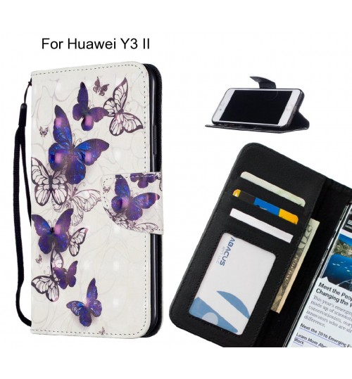 Huawei Y3 II Case Leather Wallet Case 3D Pattern Printed