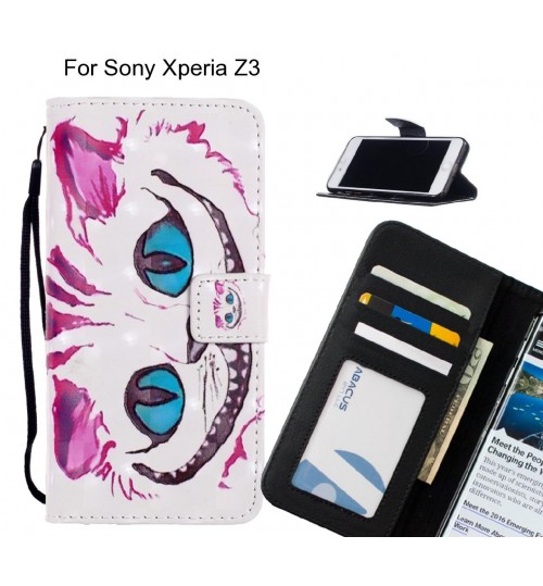Sony Xperia Z3 Case Leather Wallet Case 3D Pattern Printed