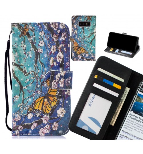 Galaxy Note 8 Case Leather Wallet Case 3D Pattern Printed