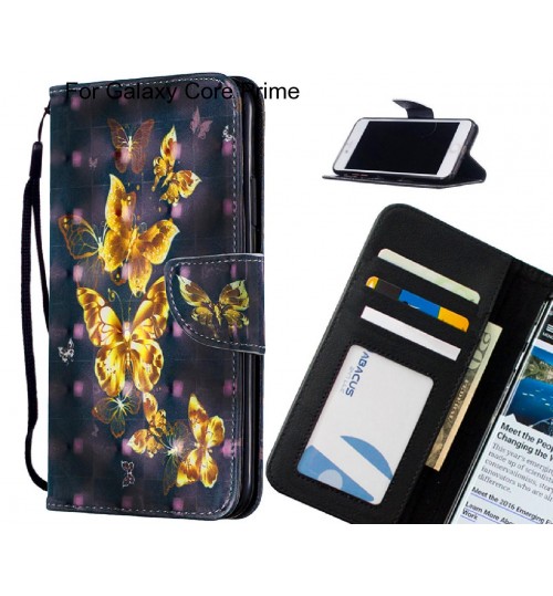 Galaxy Core Prime Case Leather Wallet Case 3D Pattern Printed