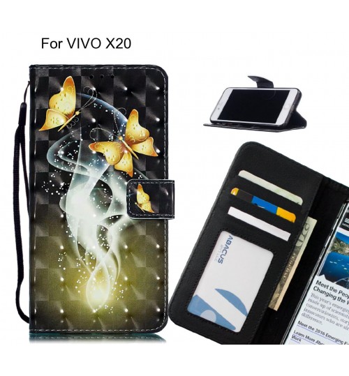 VIVO X20 Case Leather Wallet Case 3D Pattern Printed