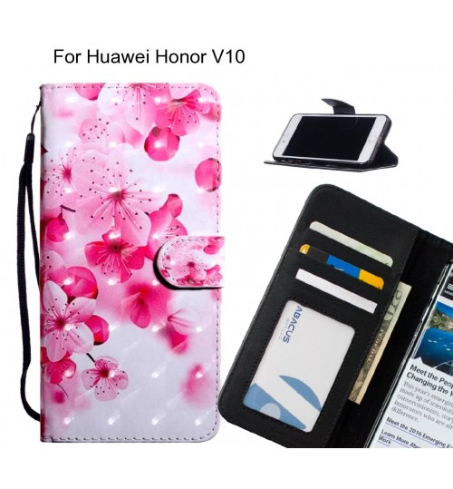Huawei Honor V10 Case Leather Wallet Case 3D Pattern Printed
