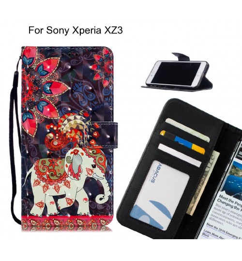Sony Xperia XZ3 Case Leather Wallet Case 3D Pattern Printed