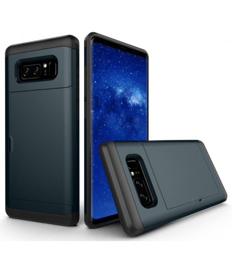 Galaxy note 8 impact proof hybrid case card holder