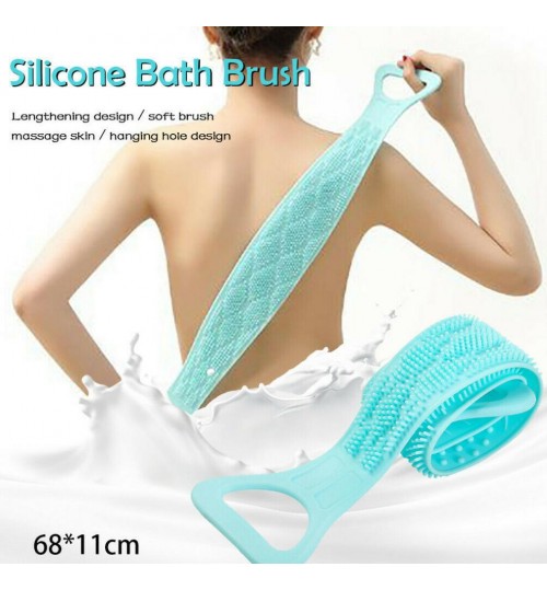 Silicone Bath Shower Back Wash Body Belt Brush