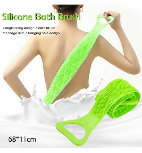 Silicone Bath Shower Back Wash Body Belt Brush