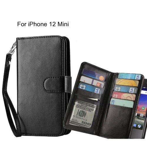 Iphone 12 Mini Case Multifunction Wallet Leather Case - Black