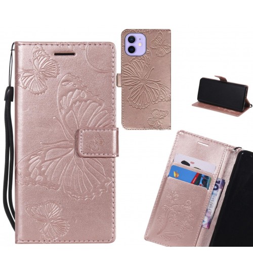iPhone 12 Mini case Embossed Butterfly Wallet Leather Case