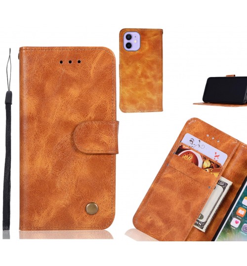 Iphone 12 Mini Case Vintage Fine Leather Wallet Case - Brown
