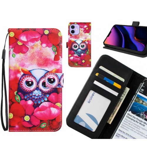 iPhone 12 Mini case 3 card leather wallet case printed ID