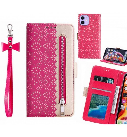 Iphone 12 Mini Case Multifunctional Wallet Case - Hot Pink