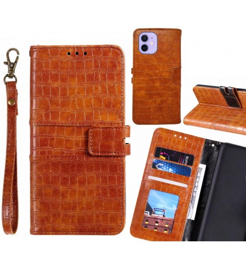 iPhone 12 Mini case croco wallet Leather case