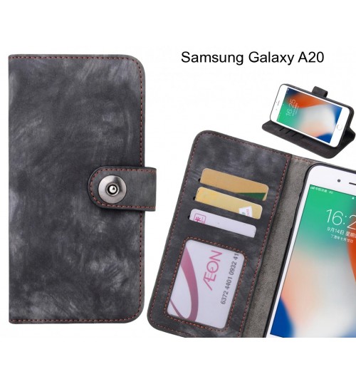Samsung Galaxy A20 case retro leather wallet case