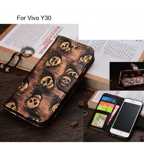 Vivo Y30  case Leather Wallet Case Cover